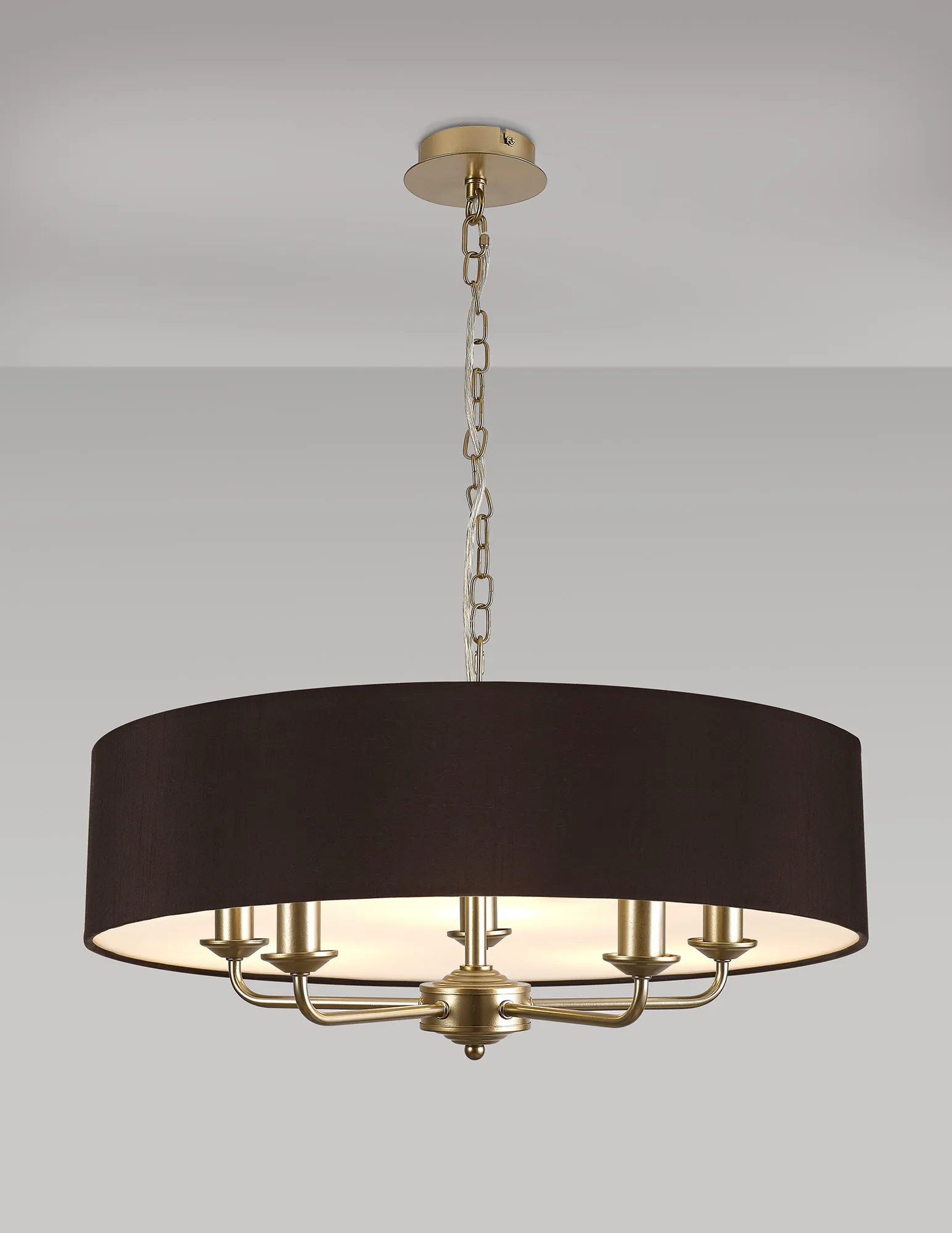 Banyan 60cm 5 Light Pendant Champagne Gold; Black DK0948  Deco Banyan CG BL